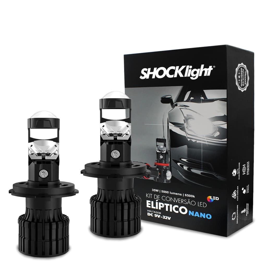 Kit Lampada de Led H7 Nano 6500k 5000 Lumens 35w Projetor Elíptico