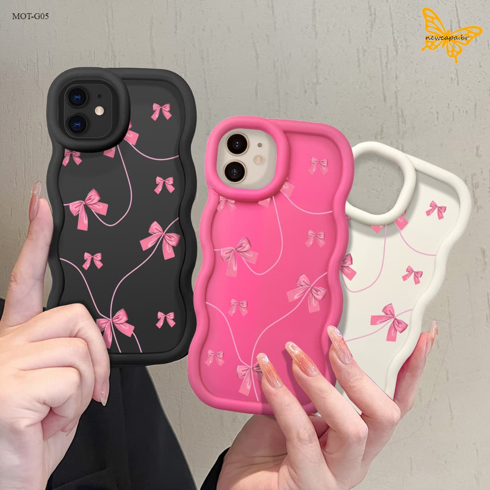Capinha Capa Para Motorola Moto G06 G17 G15 G05 G04 G04S G10 G20 G30 G14 5G Case Macia Silicone Borda Ondulada MKL 0133