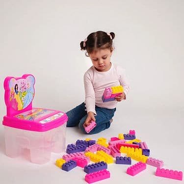 Cadeirinha Toy Educativa C/ Blocos para Brincar encaixe 24/ 48  Peças