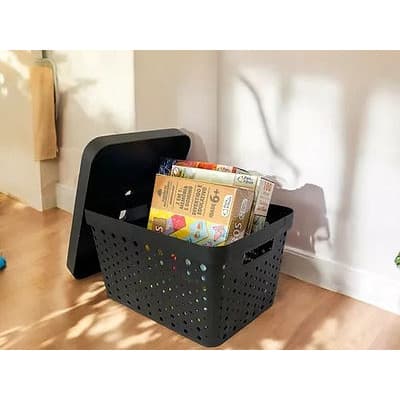 Cesto caixa Organizador de ambiente Guarda-Roupas, cozinha, lavanderia com e sem tampa P/M/G