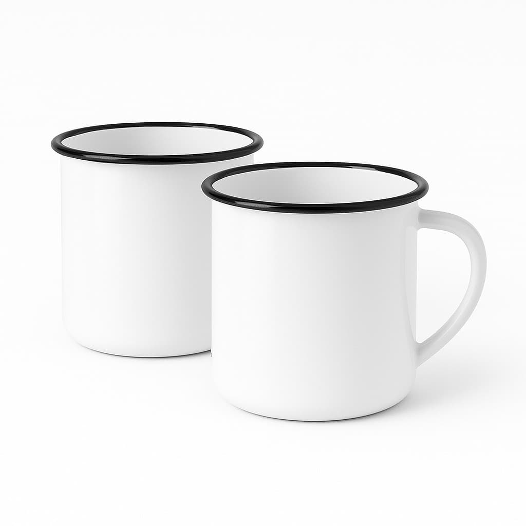 KIT 2 CANECA ESMALTADA PREMIUM 80ML ART HOUSE ESCOLHA A COR