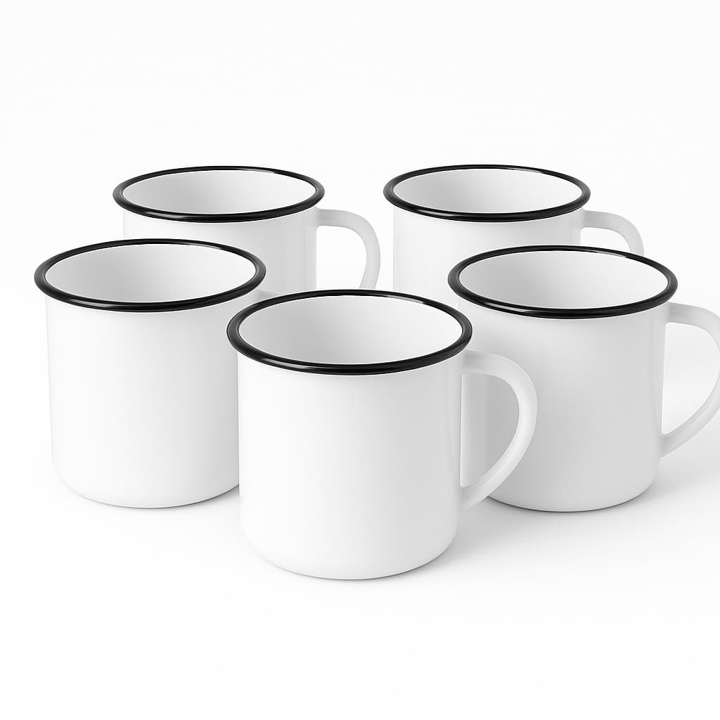 KIT 5 CANECA ESMALTADA PREMIUM 350ML ART HOUSE ESCOLHA A COR