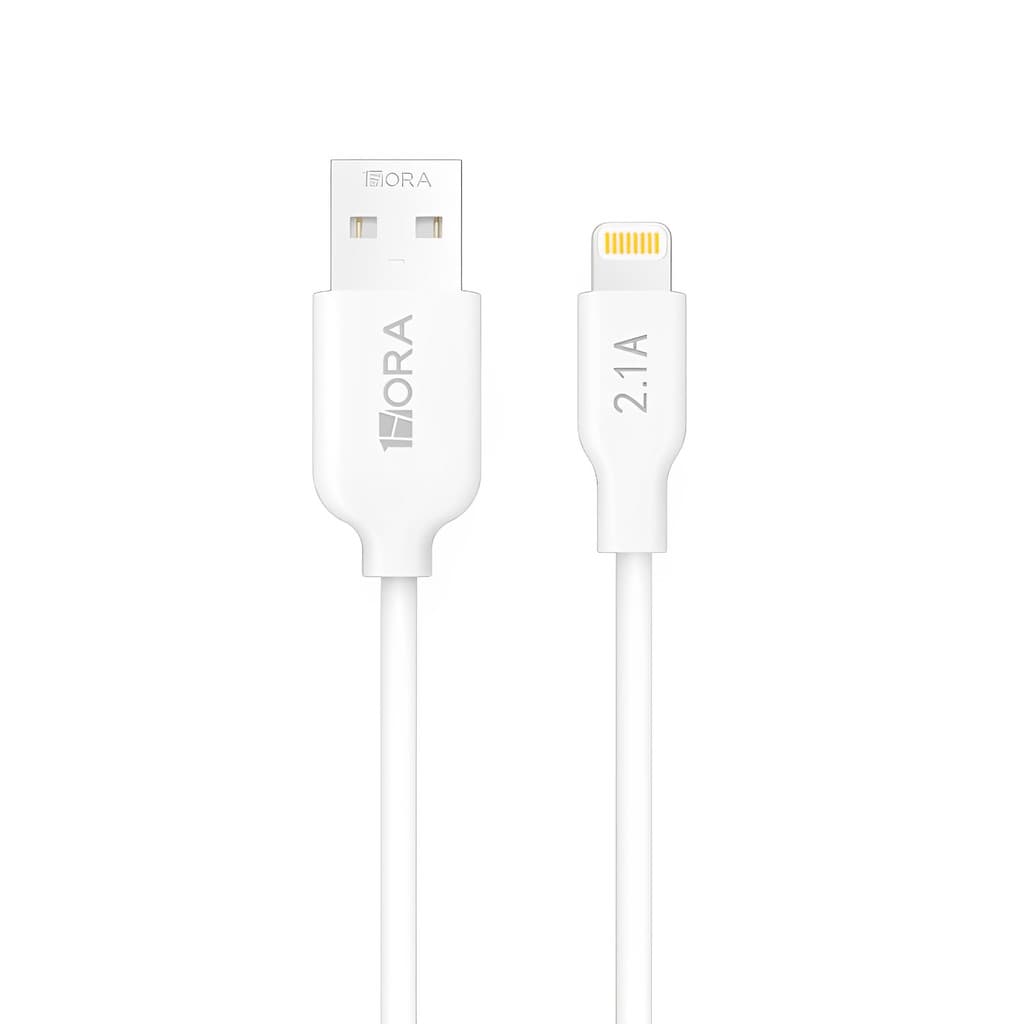 Cabo Carregador iPhone 1Hora Usb A/Lightning 2.1A 1M Branco