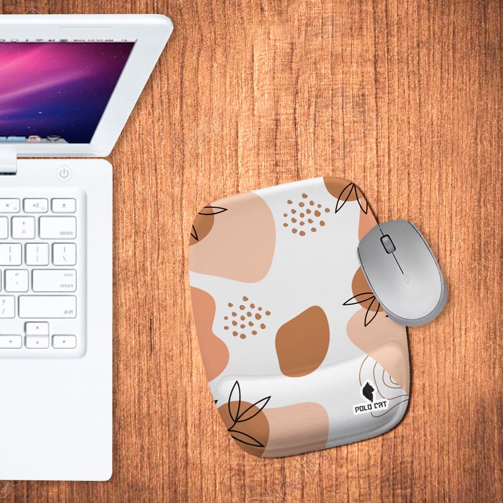 Mouse Pad Ergonomico Retangular Arte Moderna Tons de Marrom