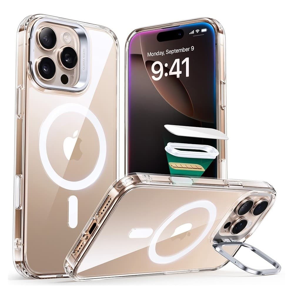Capa iPhone 16 Pro Esr Suporte Stash Stand Botão Câmera