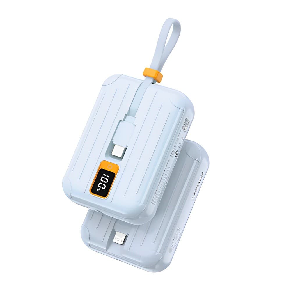 Power Bank 10000Mah Pisen Dual Cabo Usb C/Ios 22.5W Azul
