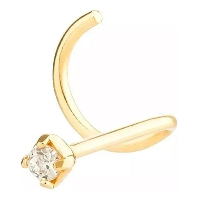 Piercing De Ouro 18k Nariz Ponto De Luz