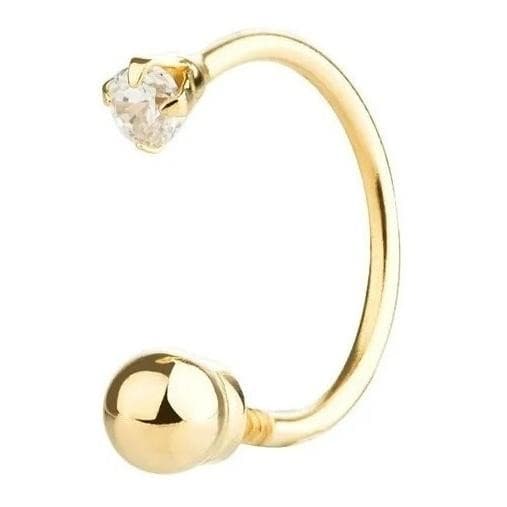 Piercing De Ouro 18k Helix Ferradura Cor Dourado