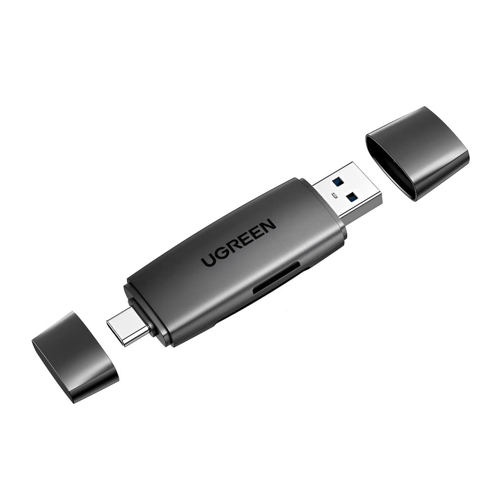 Leitor de Cartão Memória 2 em 1 Ugreen USB A/C Preto