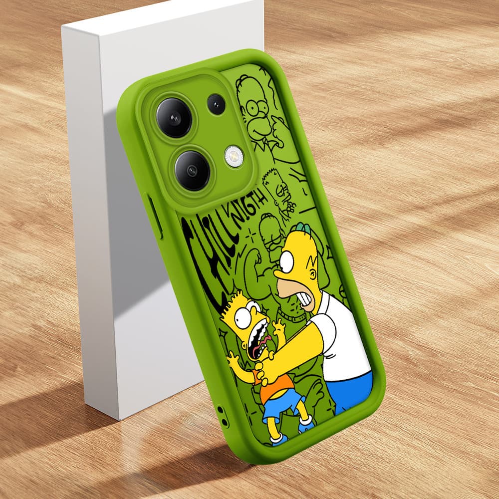 Capa Para Xiaomi Redmi Note 13 4G Capinha De Simpson Celular Macio Case Verde Rosa Vermelha 1897 TY