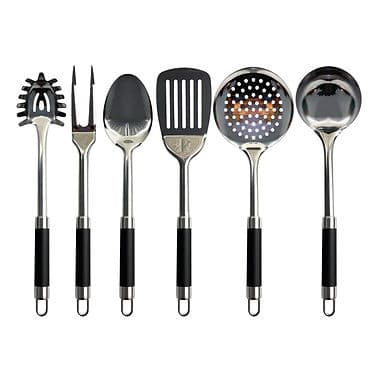 Utensílios de Cozinha em Inox concha, fatiador de pizzas, abridor, pegador de massas, espatúla.