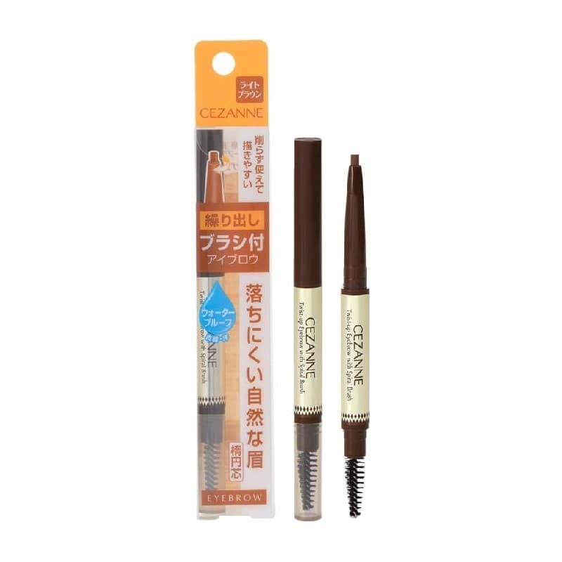 CEZANNE Lápis Retrátil para Sobrancelha 6 Cores com Escova Prova D'água Suave Fácil Traço Fino/Grosso Maquiagem【Direto do Japão】