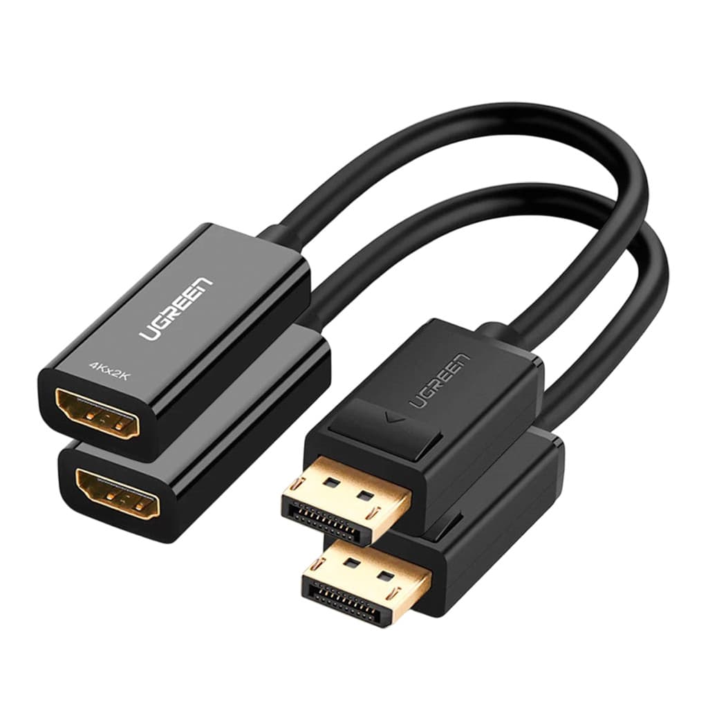 Adaptador Vídeo Ugreen DisplayPort p/Hdmi 4k Fêmea Preto 2 Unidades