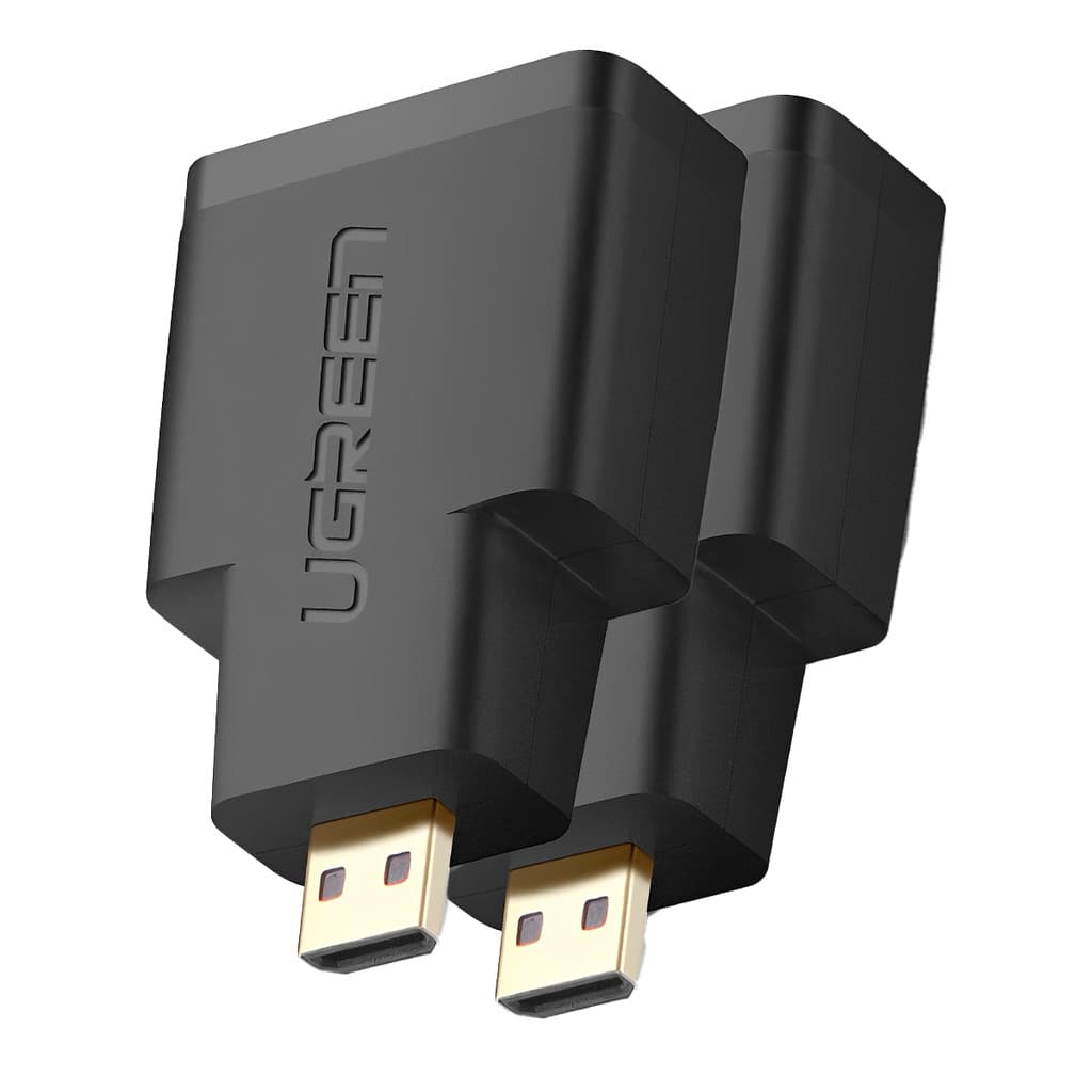 Adaptador de Vídeo Ugreen Micro Hdmi p/Hdmi Fêmea Preto 2 Unidades