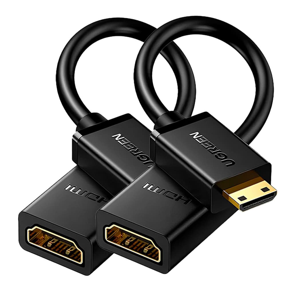 Cabo Adaptador Ugreen Mini Hdmi p/Hdmi Fêmea 20cm Preto 2 Unidades