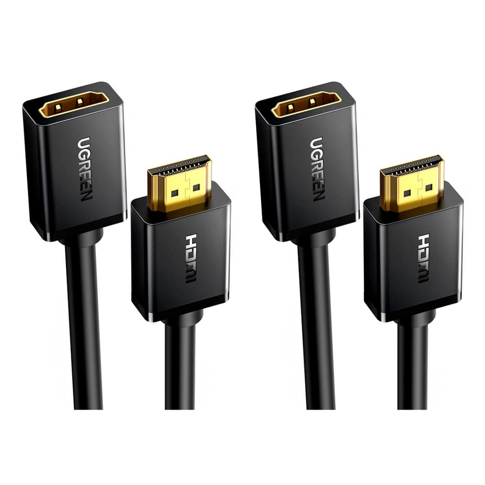 Cabo de Vídeo Ugreen Hdmi Macho/Fêmea Extensão 2M Preto 2 Unidades