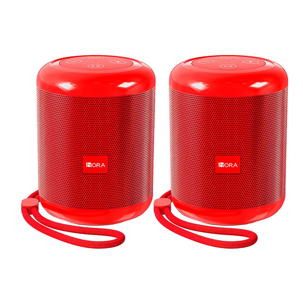 Caixa Som 1Hora Alto-falante Bluetooth Portátil Vermelho 2 Unidades