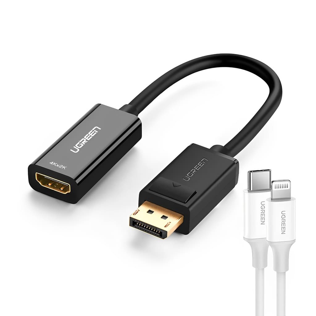 Adaptador Vídeo Ugreen DisplayPort p/Hdmi 4k Fêmea +Cabo iOS (K-6046-3673)