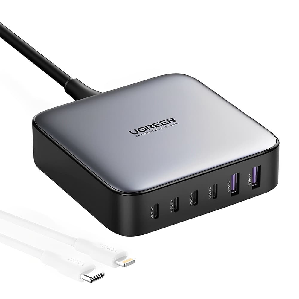 Carregador Multiportas Ugreen 200W + Cabo Para iPhone (K-4401-5883)
