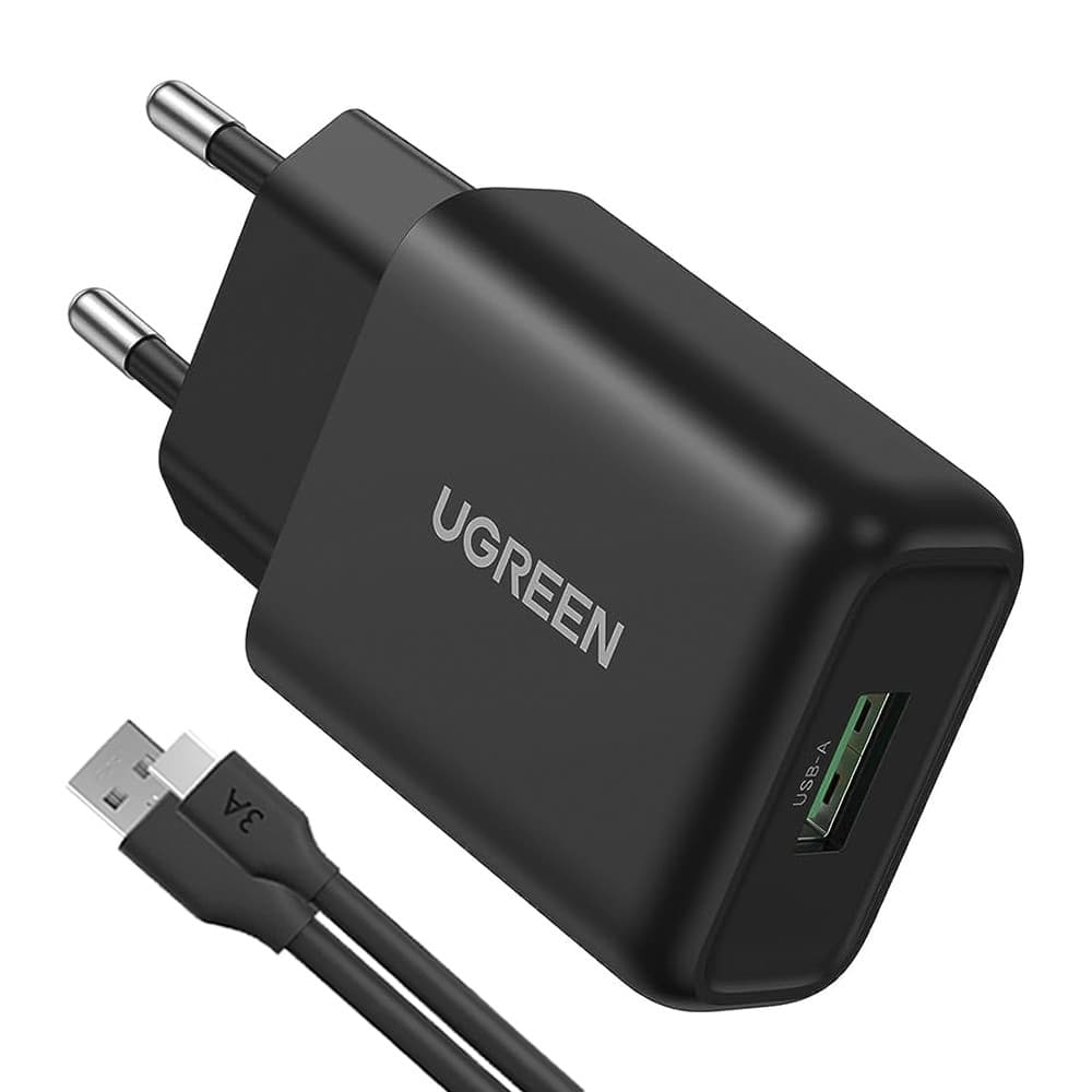 Carregador Rápido Ugreen Porta Usb A Turbo 18W Qc 3.0  +Cabo (K-5329-5887)