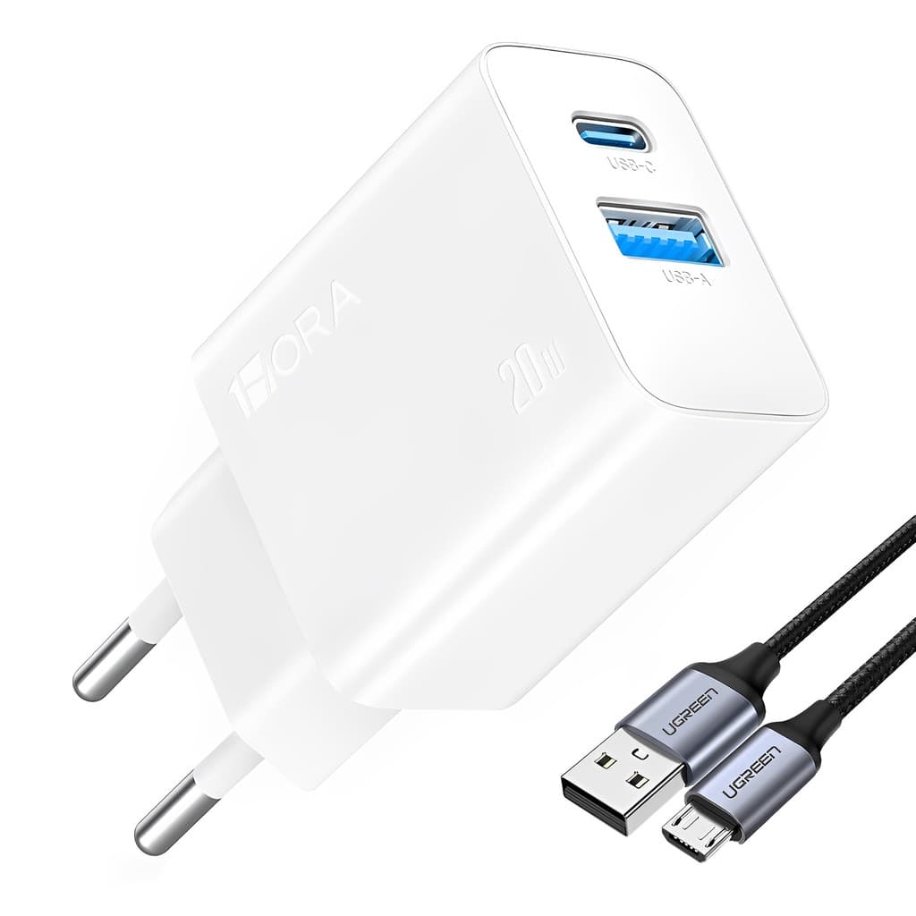 Carregador Usb 1Hora 20W Usb A/C + Cabo Usb A/Micro Usb (K-6588-3057)