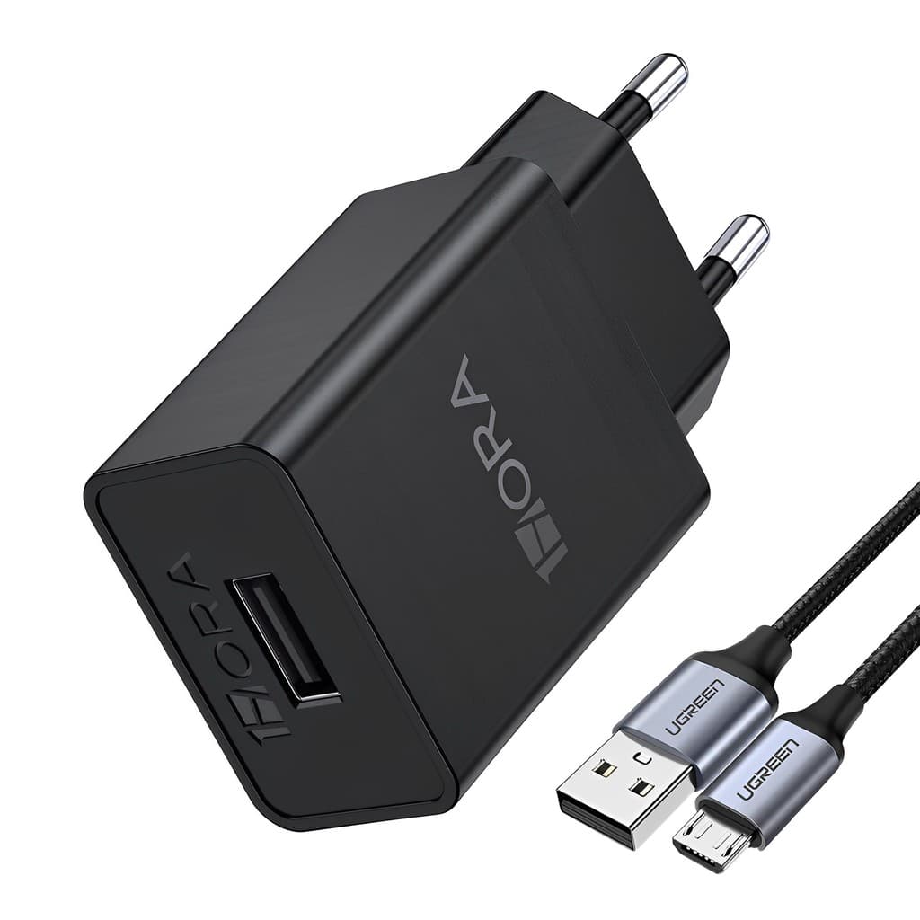 Carregador Usb 1Hora Usb A 2.0A + Cabo Usb A/Micro Usb (K-6592-3057)