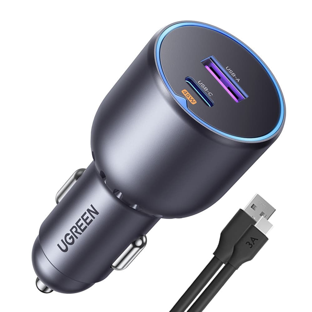 Carregador Usb Carro Ugreen Usb A/C Máx. 63W  +Cabo (K-8693-5887)