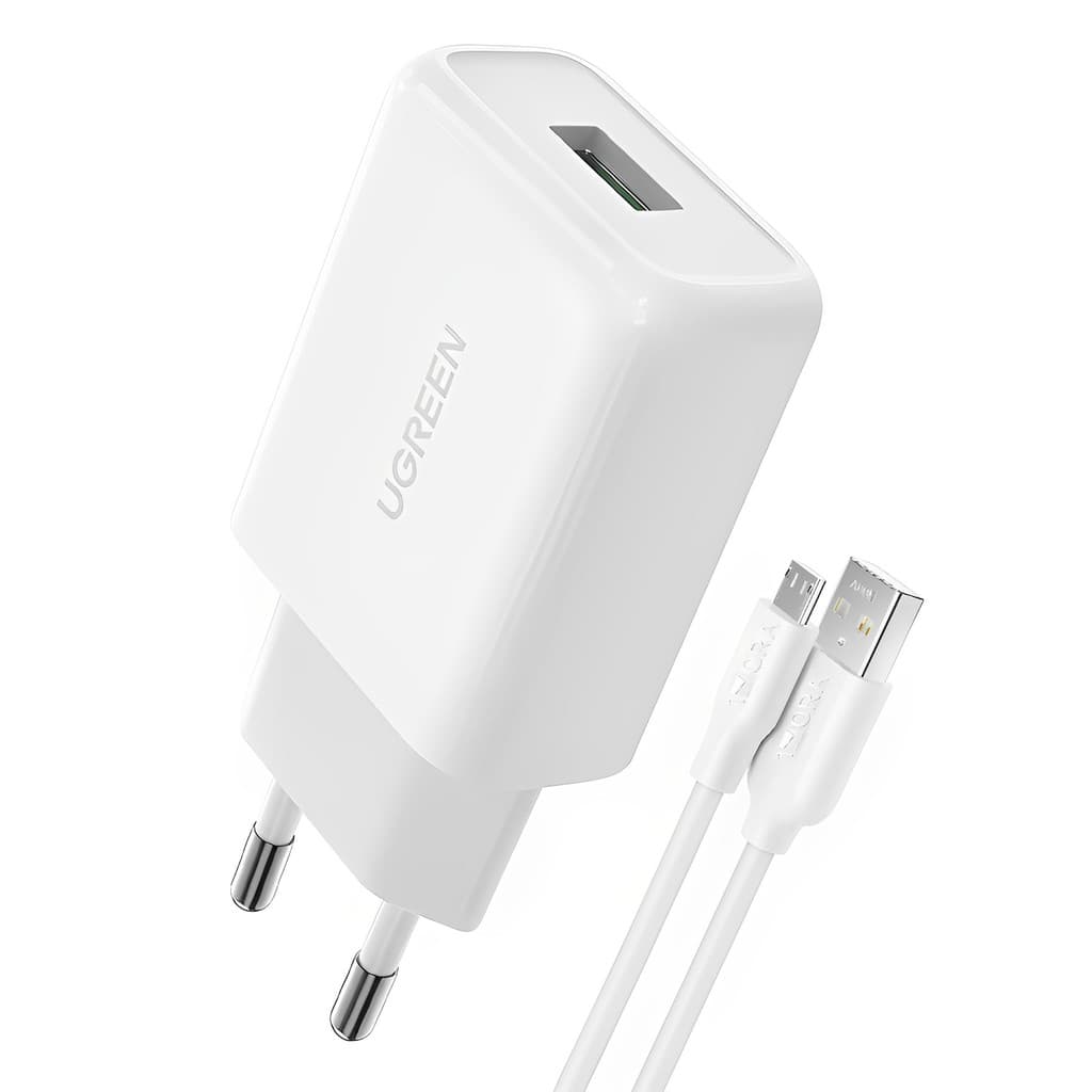 Carregador Usb Ugreen Usb A Max. 18W + Cabo Usb A/Micro Usb (K-5582-5871)