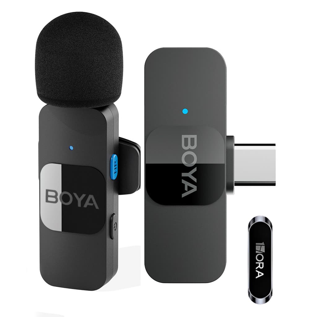 Sistema Microfone Boya By-v10 Lapela + Suporte p/Celular (K-4913-5880)