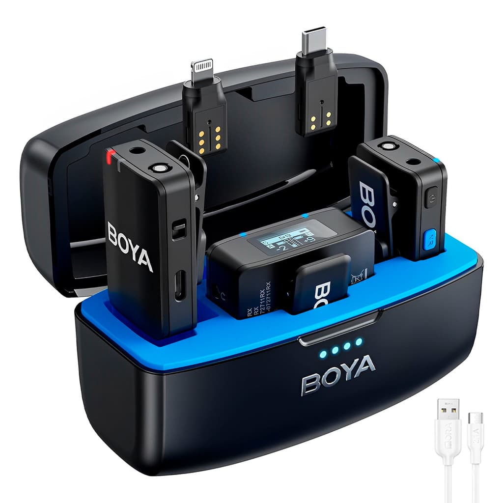 Sistema Microfone Lapela BoyaMic + Cabo Usb 2.0 A/C Branco (K-7055-5863)