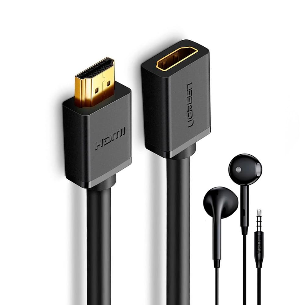 Ugreen Cabo de Vídeo Hdmi Macho/Fêmea 2Metro + Fone Ouvido (K-5473-5886)