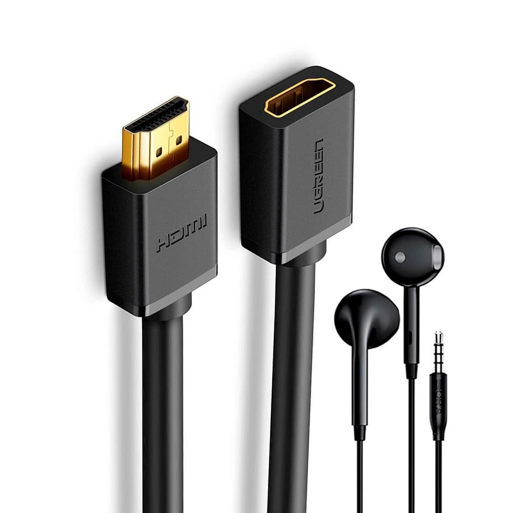 Ugreen Cabo Extensor Hdmi Macho/Fêmea 0.5M + Fone Ouvido (K-5526-5886)
