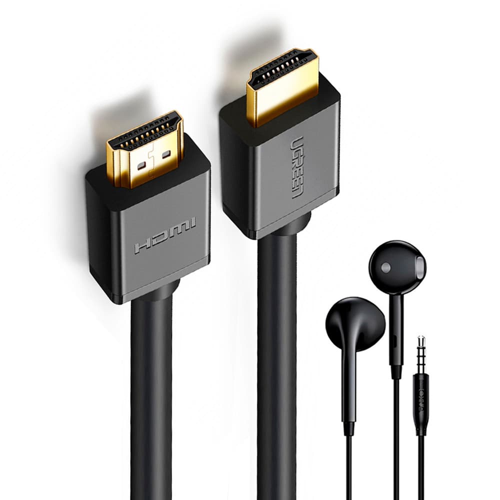 Ugreen Cabo Hdmi 2.0 Macho/Macho 1M Preto + Fone Ouvido (K-5049-5886)