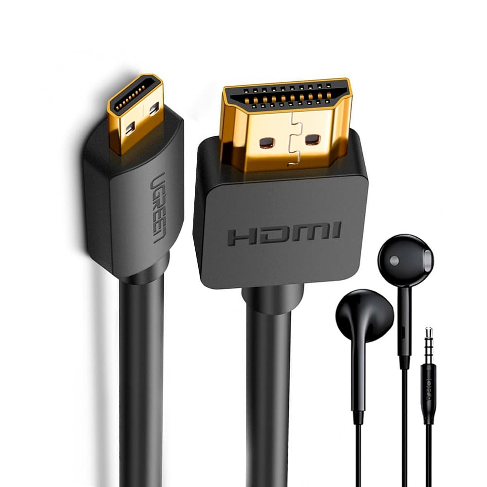 Ugreen Cabo Micro Hdmi para Hdmi 4k 60Hz 2M + Fone Ouvido (K-5010-5886)