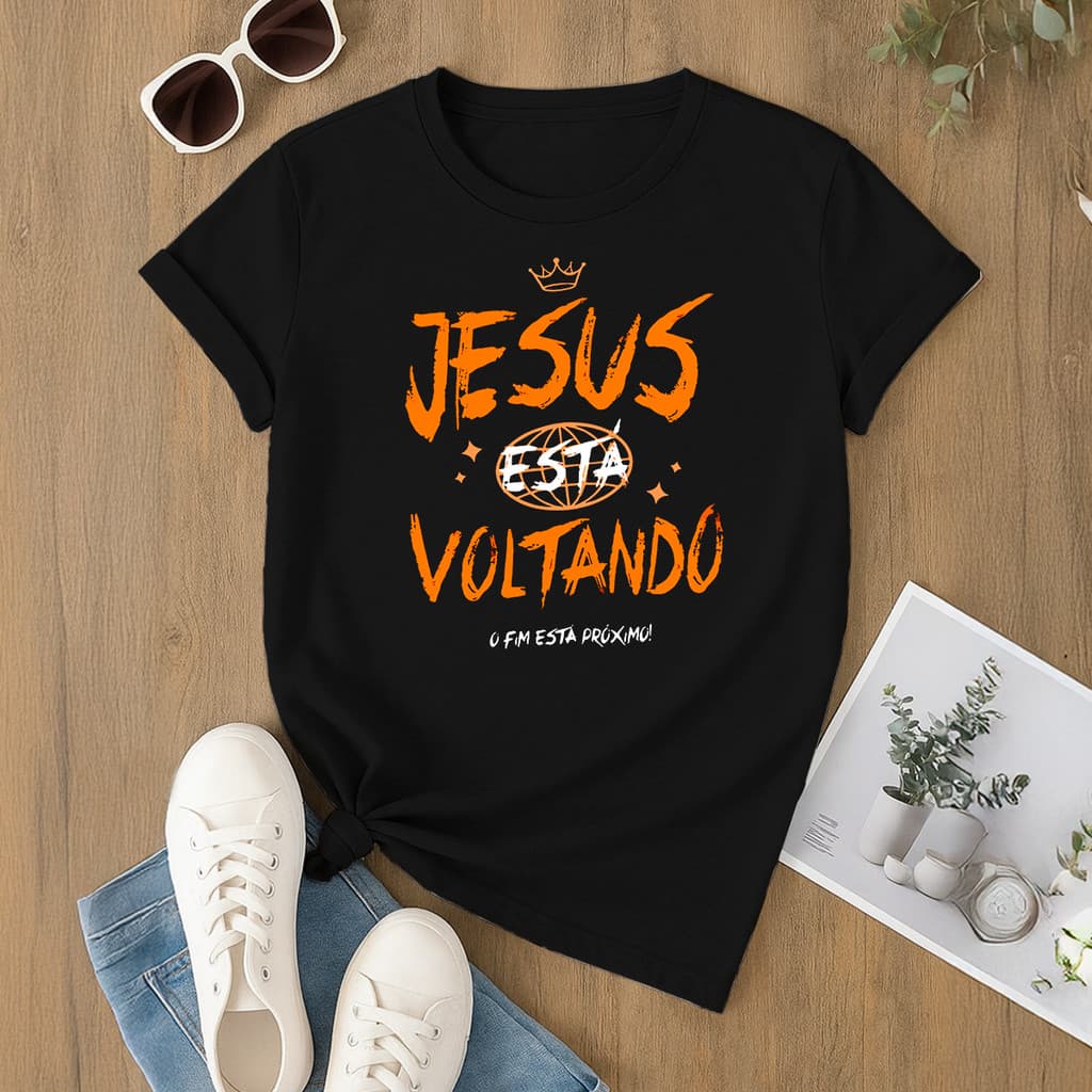 Camiseta  Jesus Voltando Estampada Religiosa Cristã Evangelica Confortável