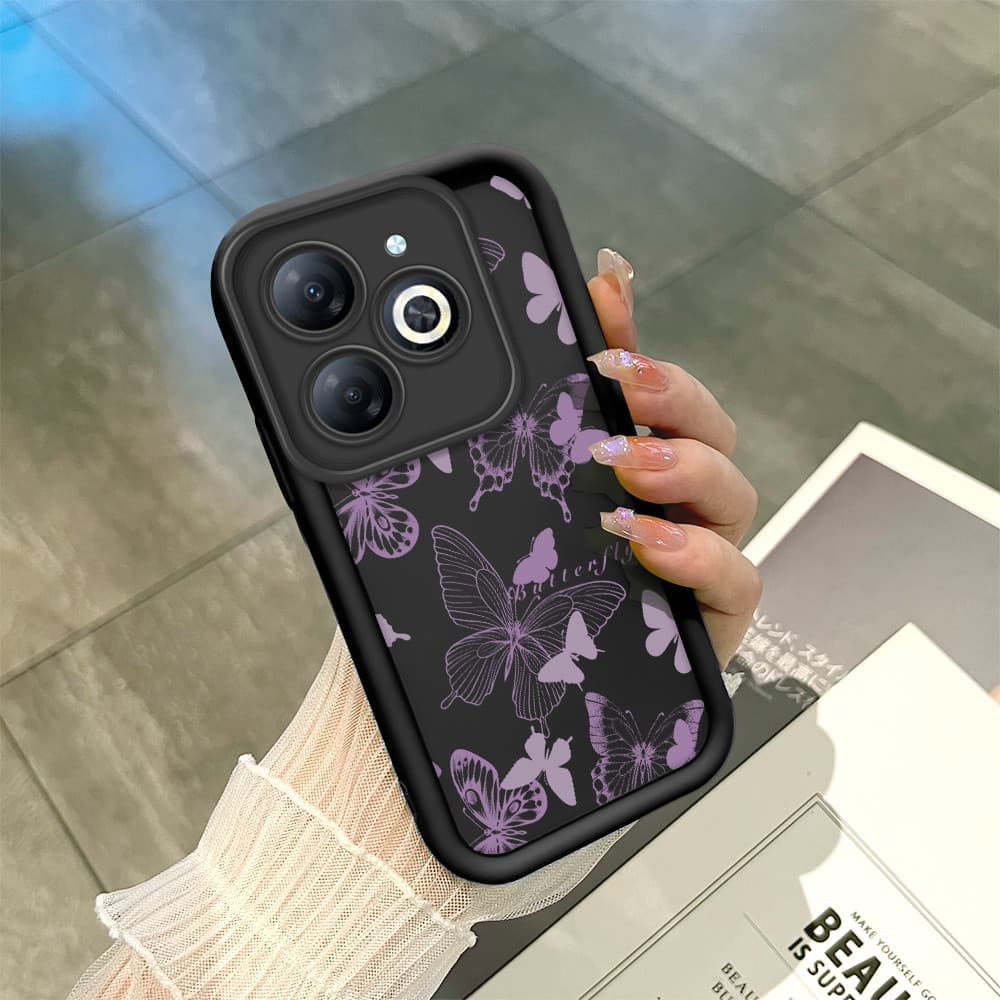 Capinha Para Infinix Smart 8 Pro HD Plus Hot 40i Tecno Spark 20 20C Pop 8 Go 2024 Capa Macia Preta BTY 6375