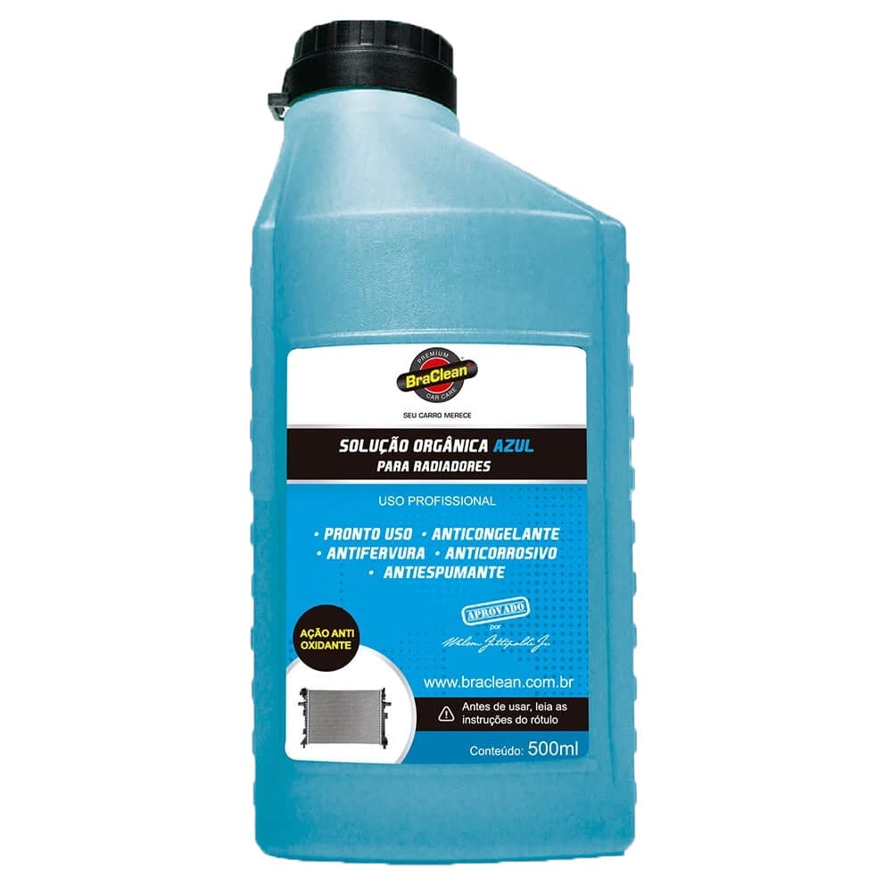 Melhor Fluido para Radiador 500ml Pronto Uso Azul uso direto no reservatorio BraClean