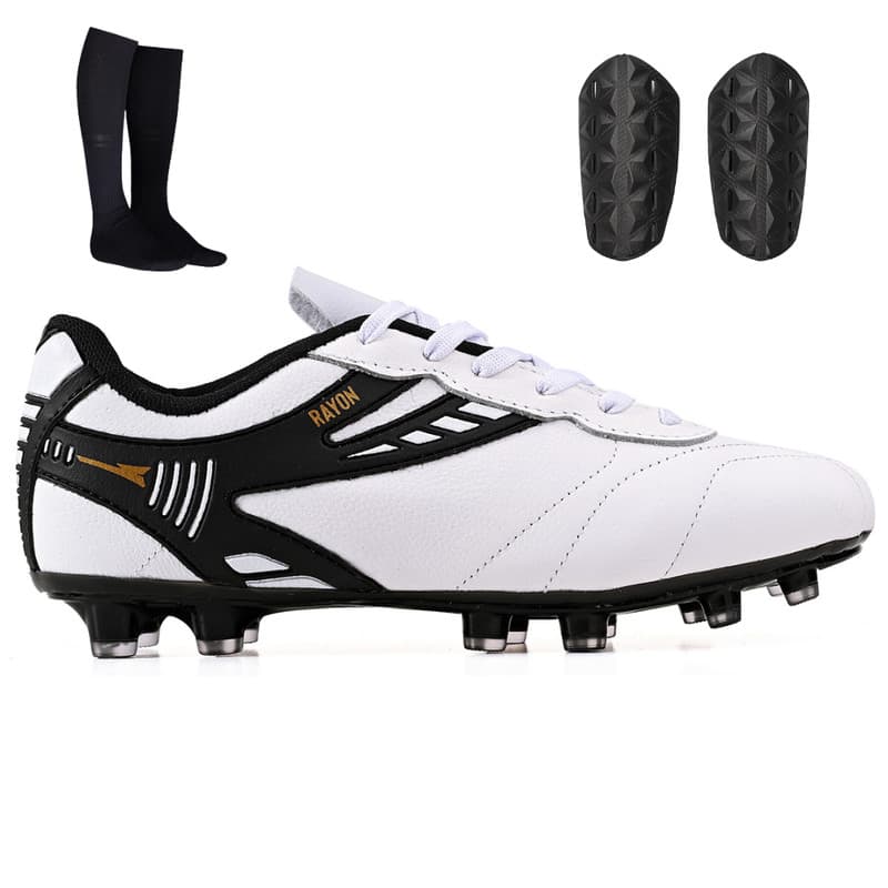 Kit Chuteira Masculina Ideal para Jogos de Futebol Campo/Trava + Meião e Caneleira Adulta