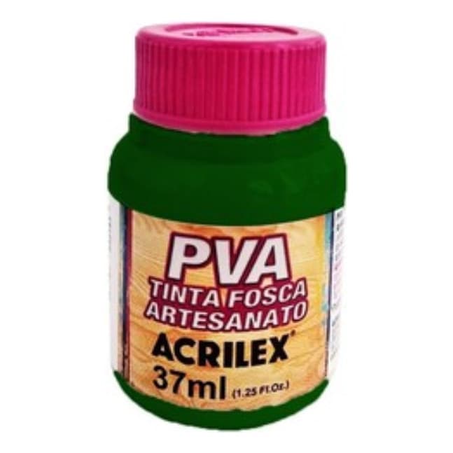 Tinta PVA Acrilex VERDE MUSGO 513 37 ML Com 3 Unidades
