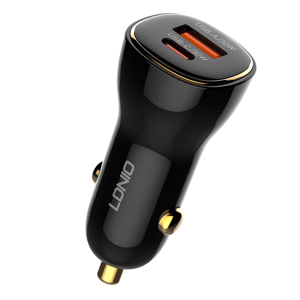 Carregador Veicular LDNIO C103L Turbo 60W USB A/C Rápido