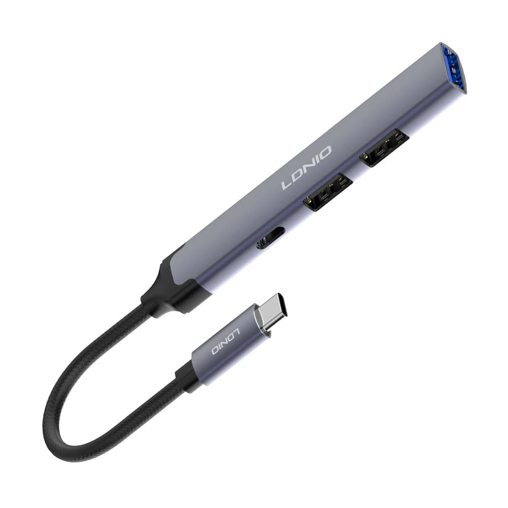 LDNIO USB-C Hub Adaptador Multiportas 4 Em 1 Tipo C