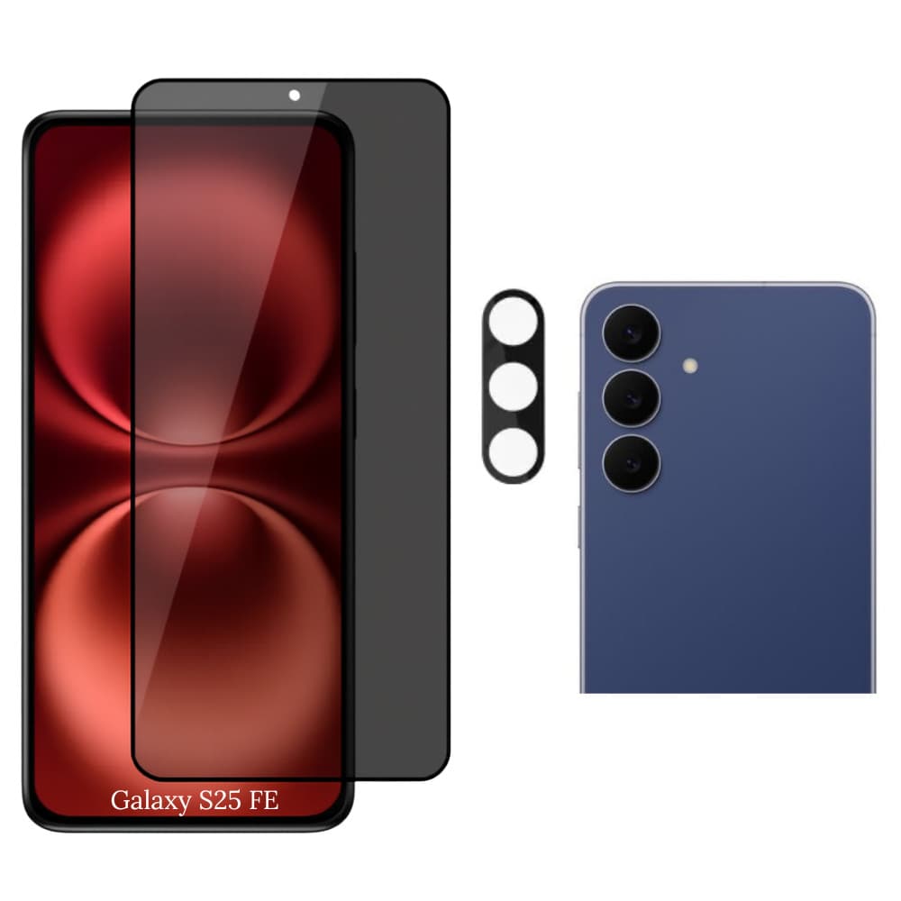 Película 3d 9d Privacidade Anti Spy + Película Câmera Para Samsung Galaxy S25 Fe Tela 6.7