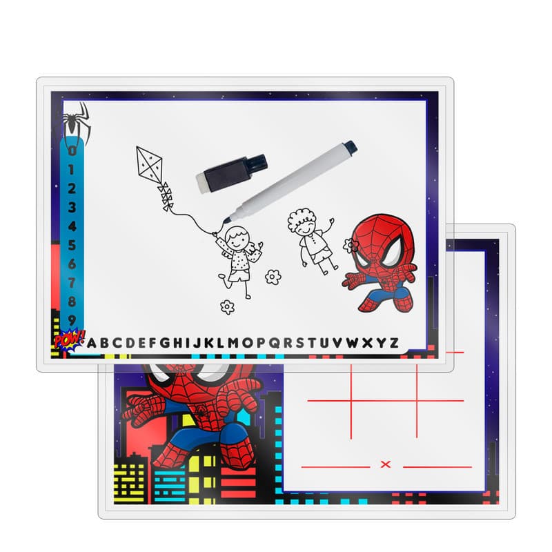 Kit 10 Lousa Mágica Catalogada + Caneta E Apagador Lembrancinha Festa Infantil Homem Aranha Baby