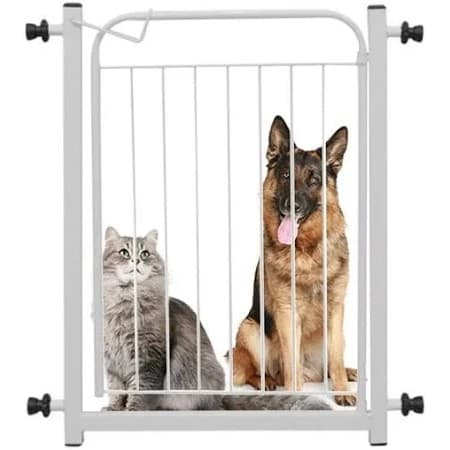 Portão Pet Branco 69cm + Prolongador 10cm S/ Furar Parede
