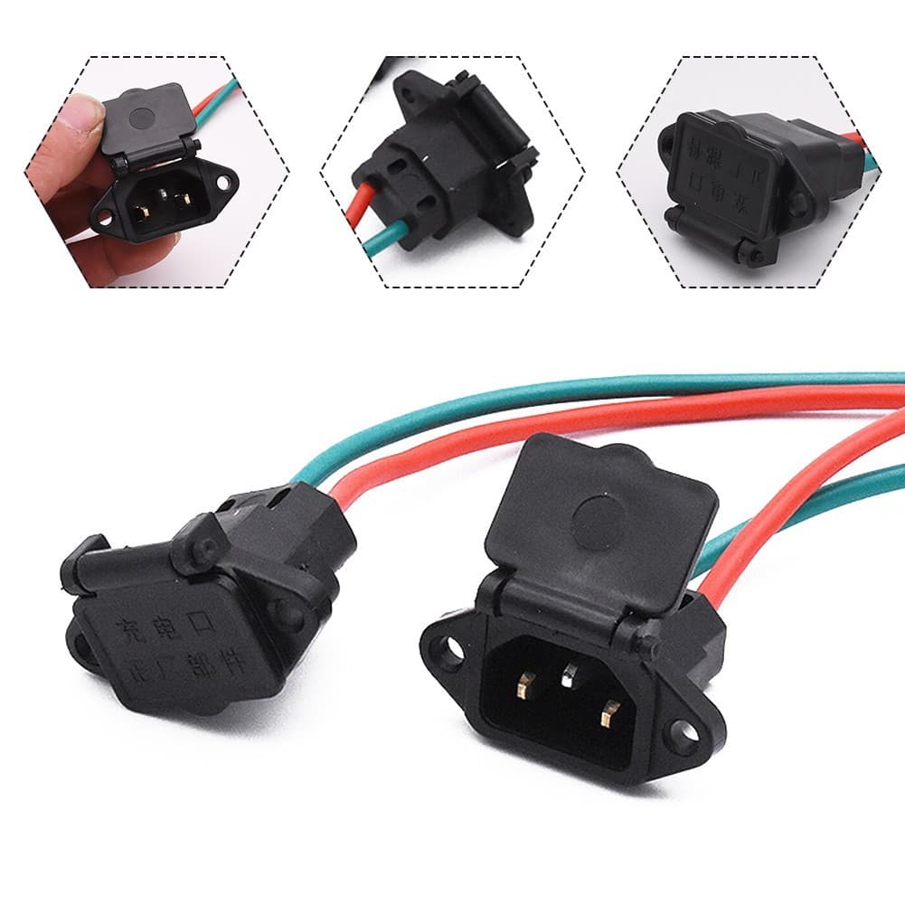 Soquete De Carregamento De Veículo Para Scooter Elétrica , Conector De Fio Cabo De Carro E-bike