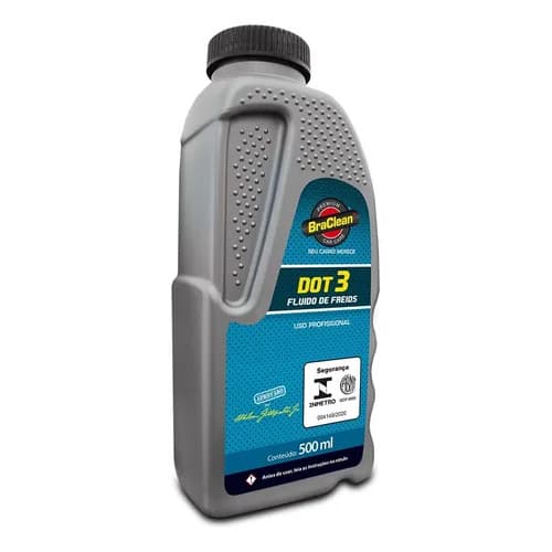 Melhor Fluido de Freio DOT 3 500 ml Sistema Hidráulico Protege Componentes e Vedações BraClean