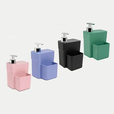 Dispenser De Detergente Com Porta Esponja Diversas Cores