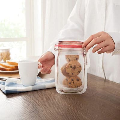Kit 3 Saco Hermético Zip Lock Reutilizável Para Alimentos Freezer Organização Cozinha