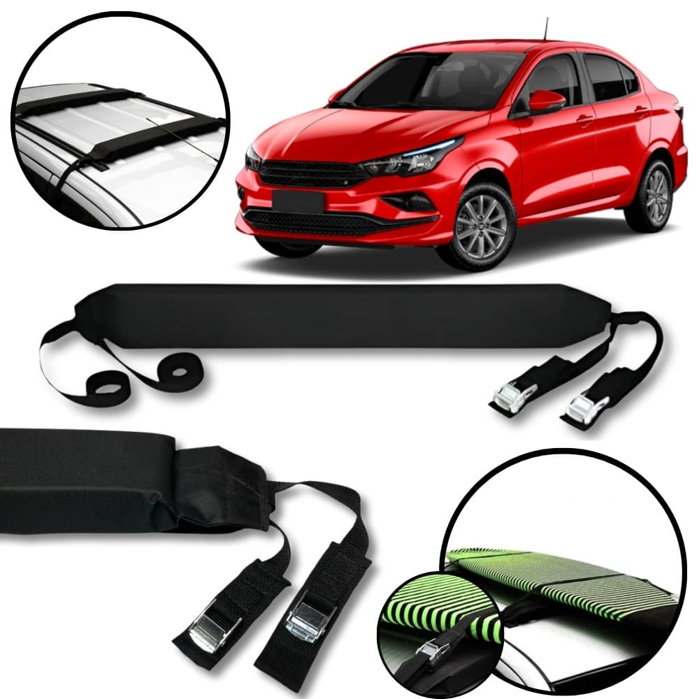 Rack Teto Prancha Surf Carro Com Cinta Fiat Cronos