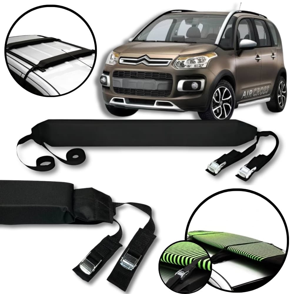 Rack Teto Prancha Surf Carro Com Cinta Citroen Aircross
